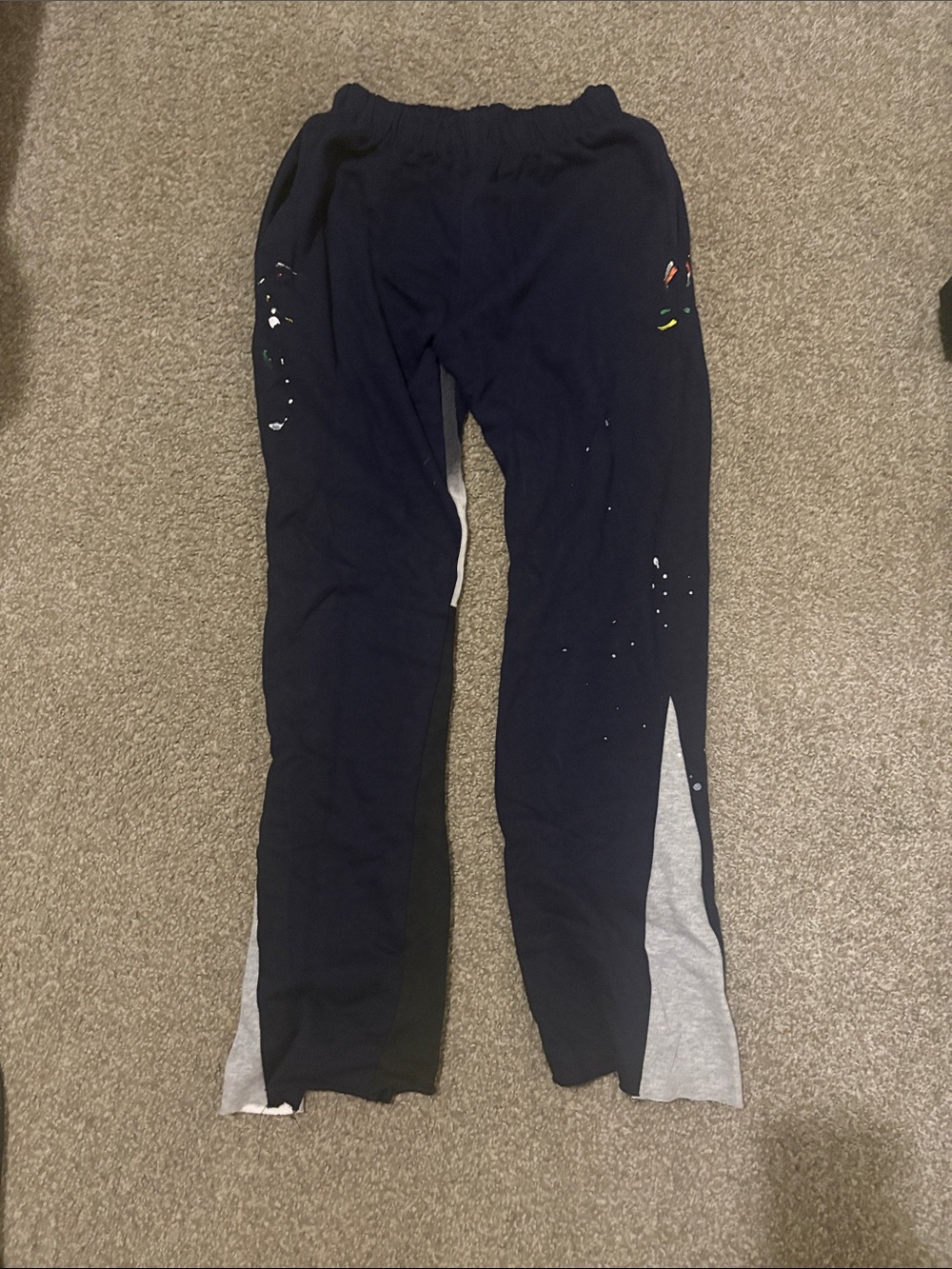 MNML Navy Contrast Bootcut Sweatpants